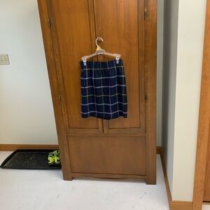 J Crew plaid mini skirt size 0 elastic waist L-18 in  side pockets #academia